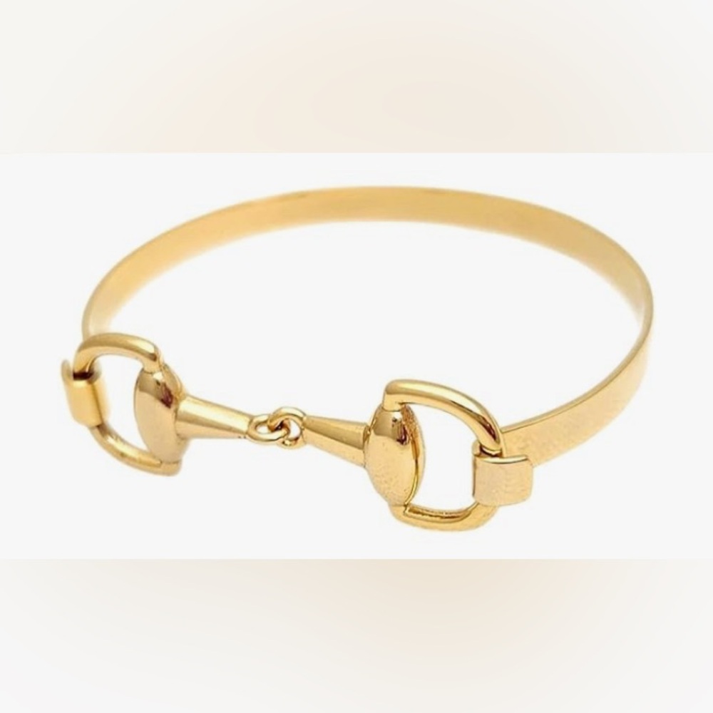 Gorgeous upscale Neiman Marcus 18KT Gold Vermeil Horse Bit Bracelet - Picture 3 of 4